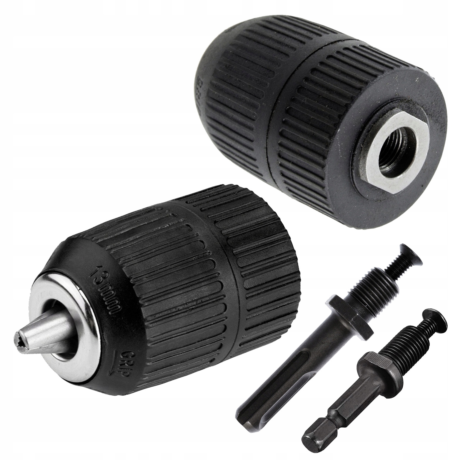 UCHWYT WIERTARSKI SAMOZACISKOWY 13MM + 2 ADAPTERY SDS PLUS HEX 1/4