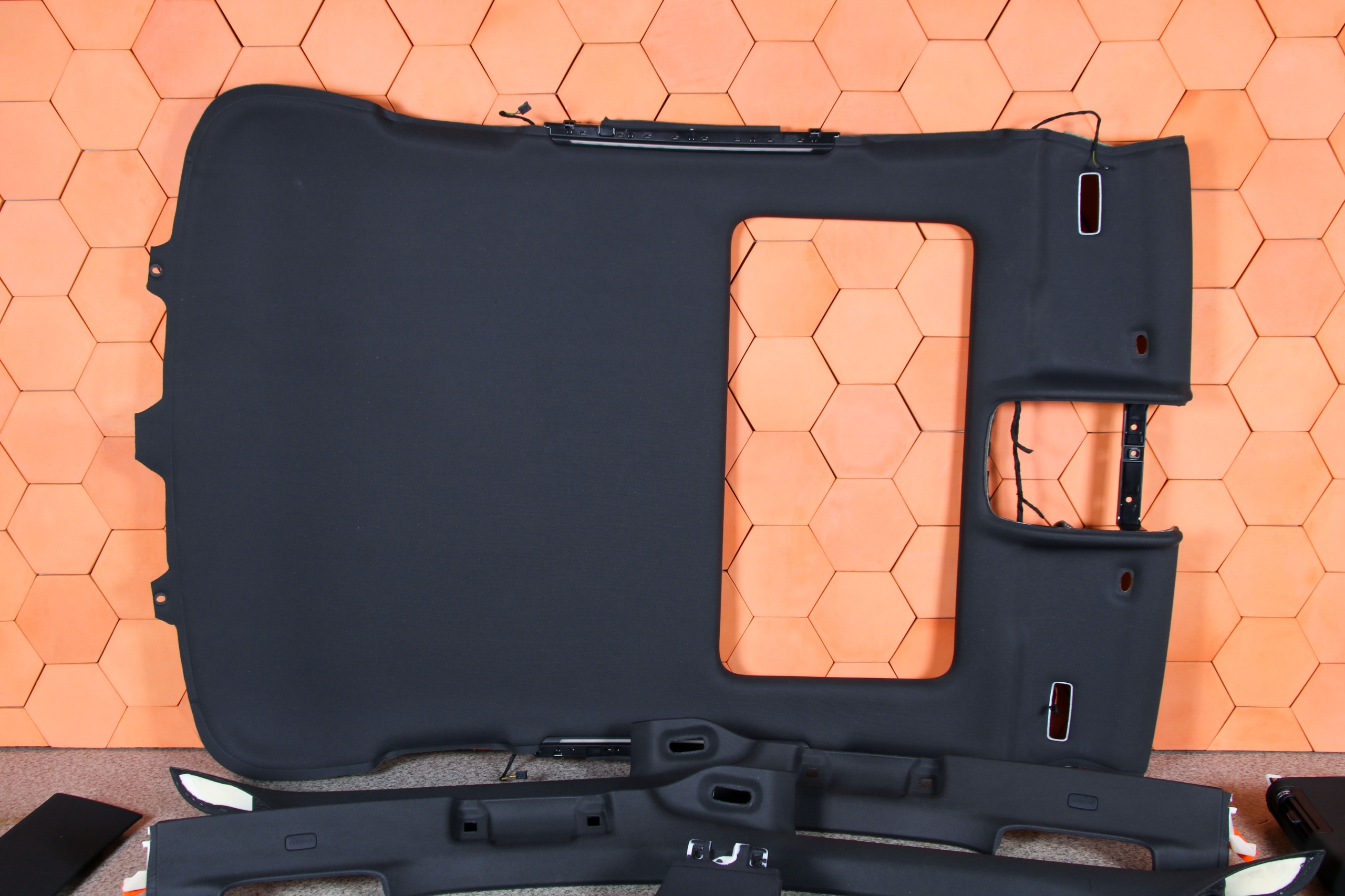 AUDI A8 D4 4H roof upholstery black pillars KOMPLET