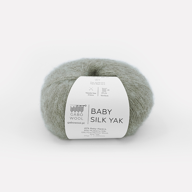 Włóczka Gabo Wool Baby Silk Yak 9562 szaro-szałwio