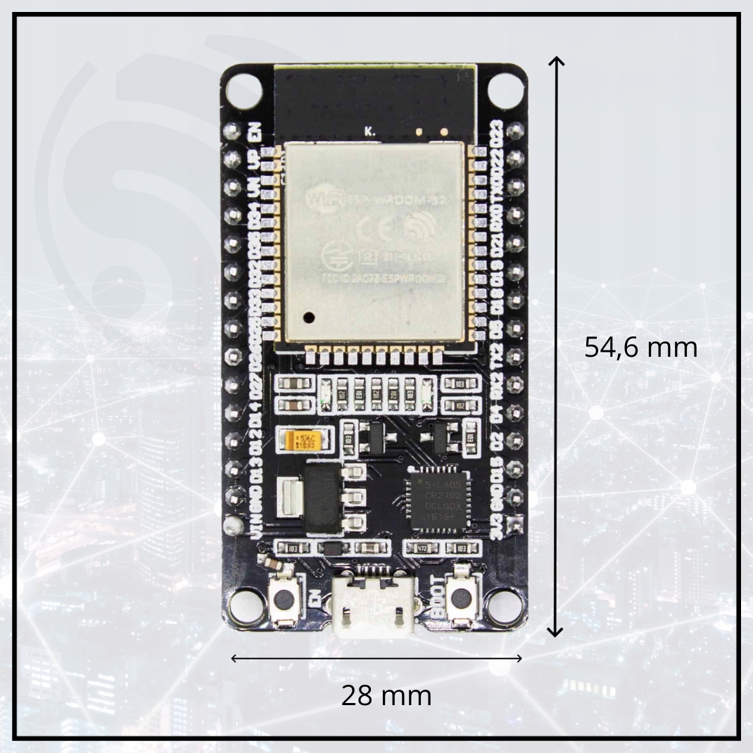 ESP32 płytka z ESP-WROOM-32 30-pin z układem CP2102 Kod producenta ESP-WROOM-32 30-pin CP2102