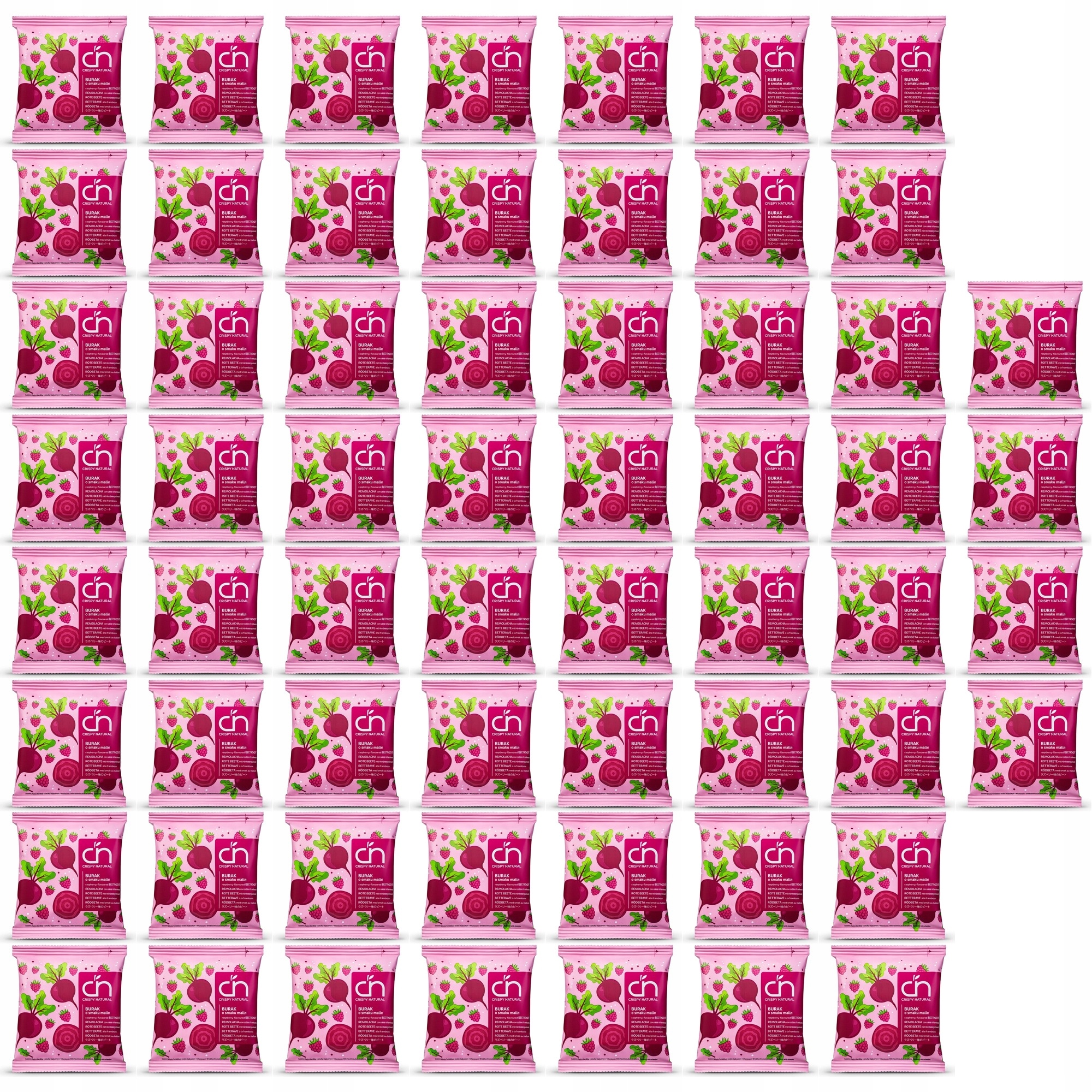 Zestaw Crispy Natural Burak o smaku malin Suszone chipsy z buraka 60 szt.