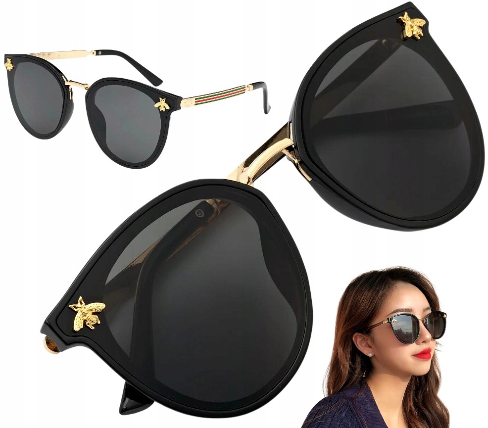 

Damskie Kocie Okulary owalne Czarne