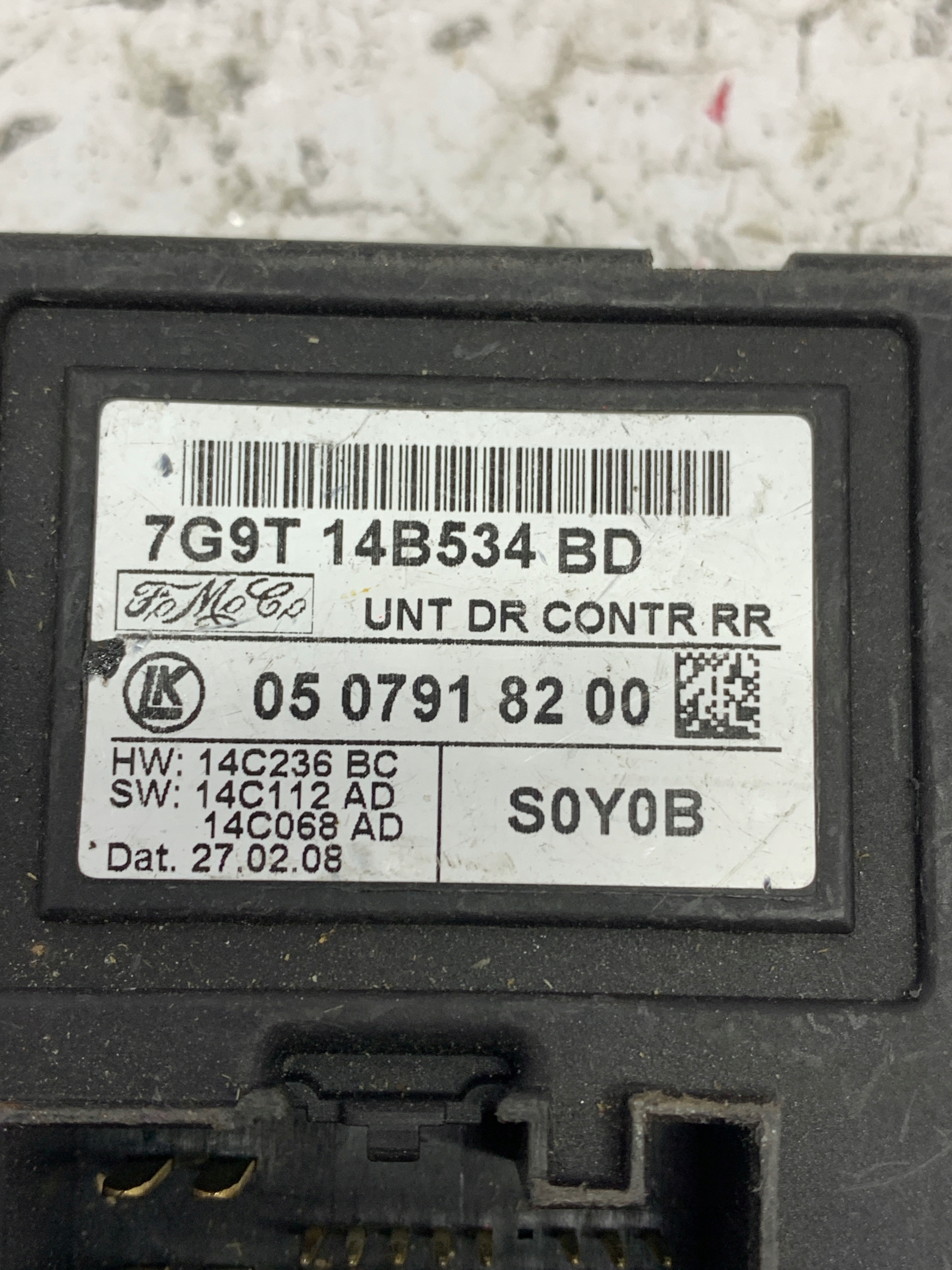 module control unit door 7G9T14B534BD JAGUAR