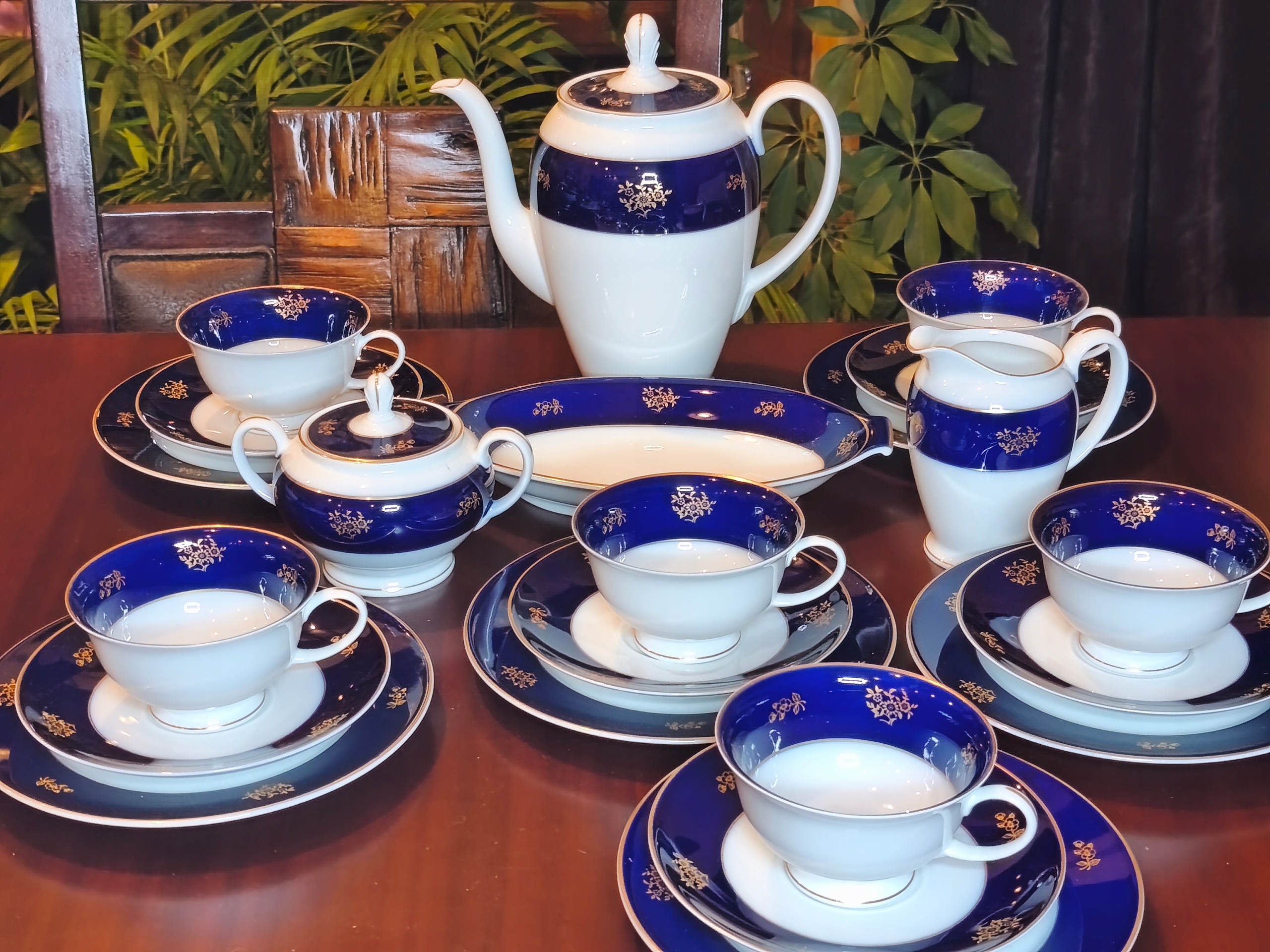 Rosenthal Aida,kobaltowym serwis do kawy.