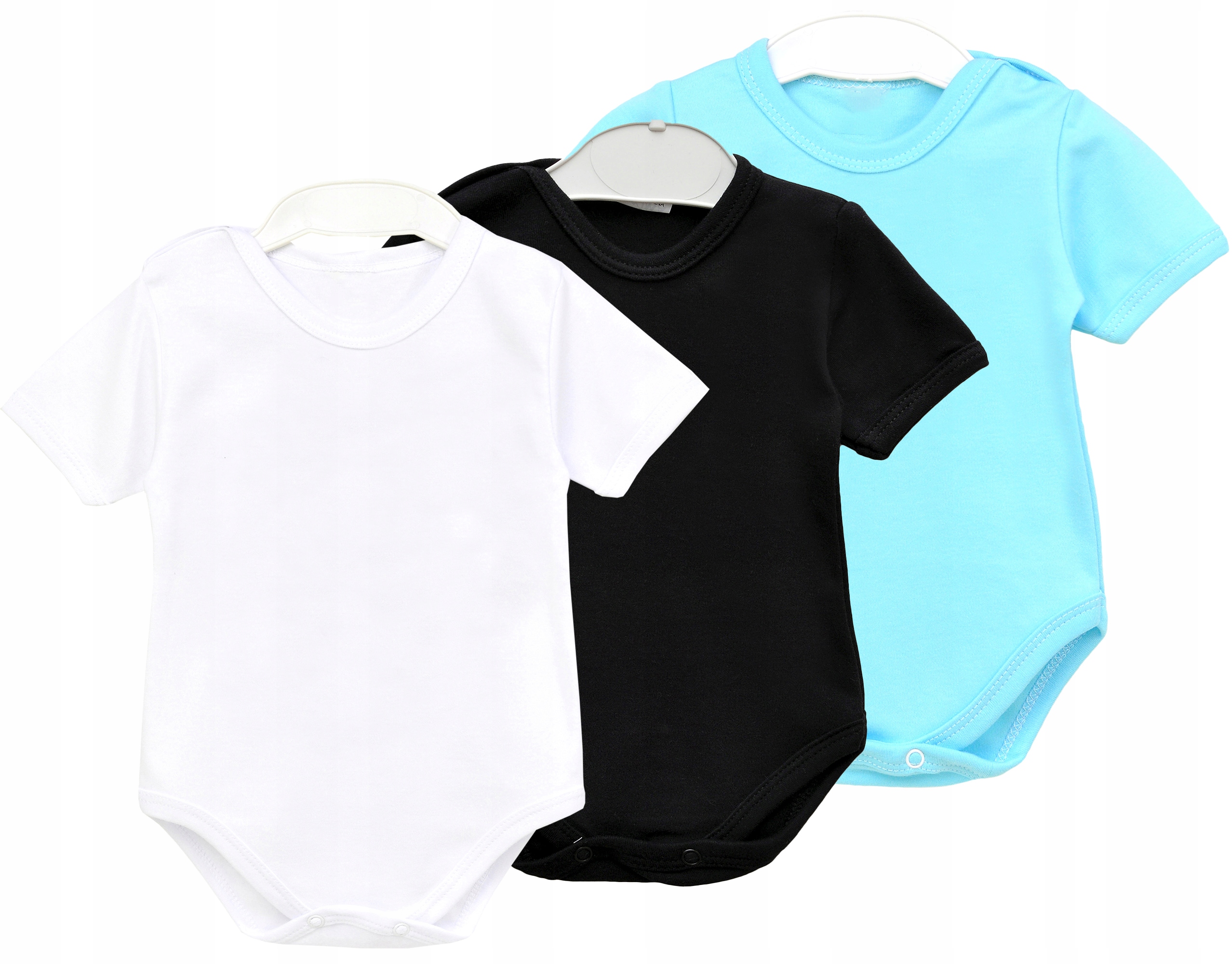 

3PAK Body dziecięce gładkie kr rękaw r. 98