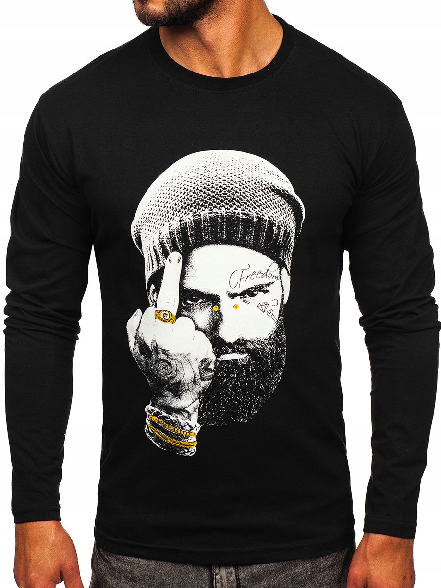 

Longsleeve Z Nadrukiem Czarny 146742 ROZMIAR_2XL