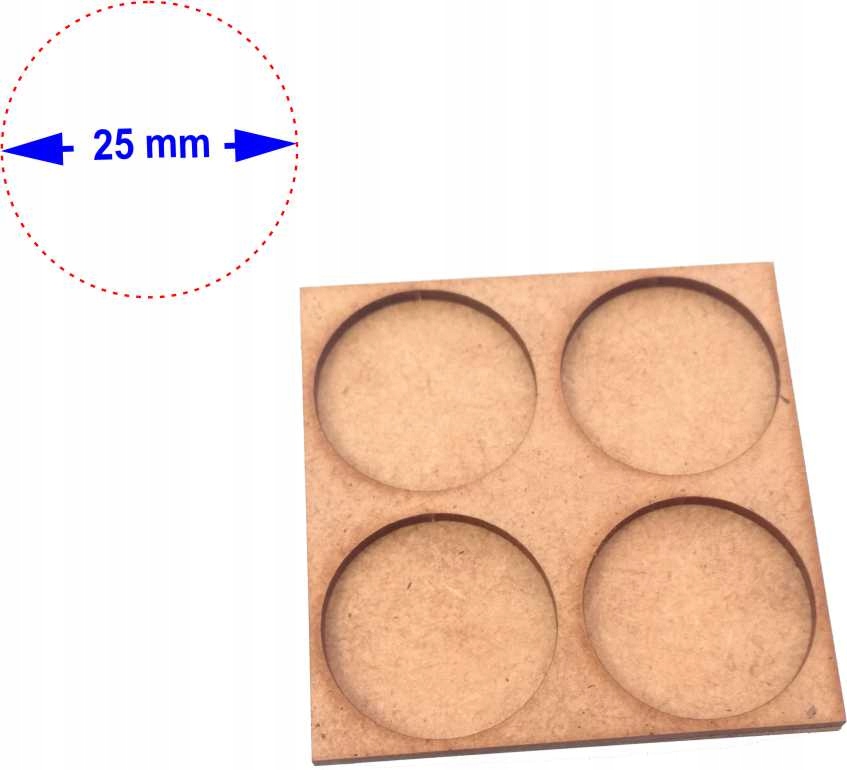 Movement Tray 25 mm 2x2x25 Hdf/mdf Mod Trays 2 szt.