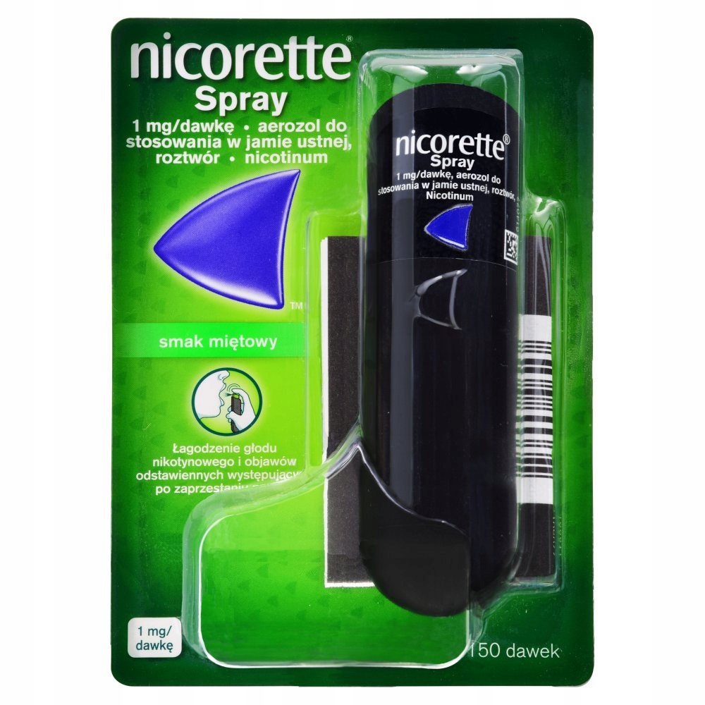 Nicorette спрей мятный спрей 150 доз никотин код производителя 5909991053857