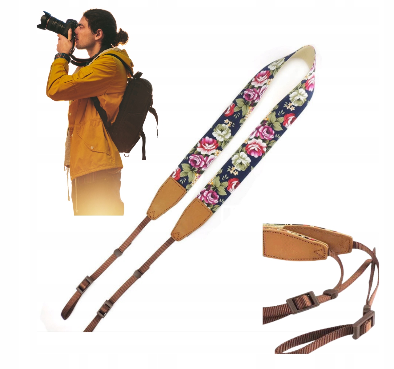 PASEK DO APARATU KAMERY NIKON CANON SONY DŁUGI REGULOWANY 115 CM Model Pasek do aparatu