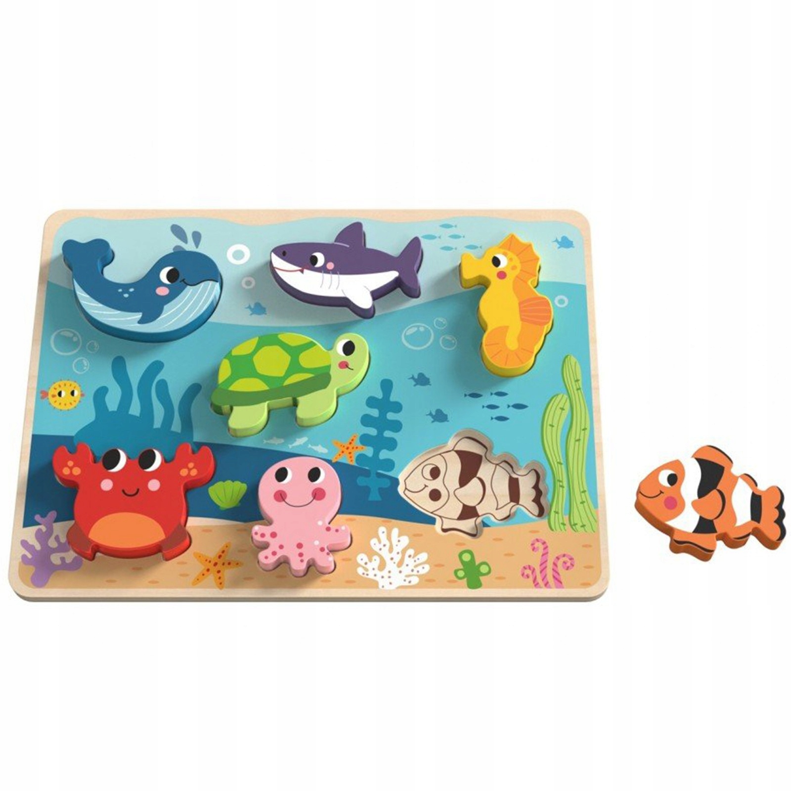 

Tooky Toy Drewniane Puzzle Układanka Rybki Morze