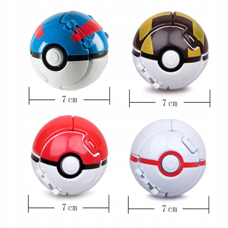 Figurki Pokemon Clip Go PokeBall ZESTAW 4 SZT Liczba sztuk 4 szt.