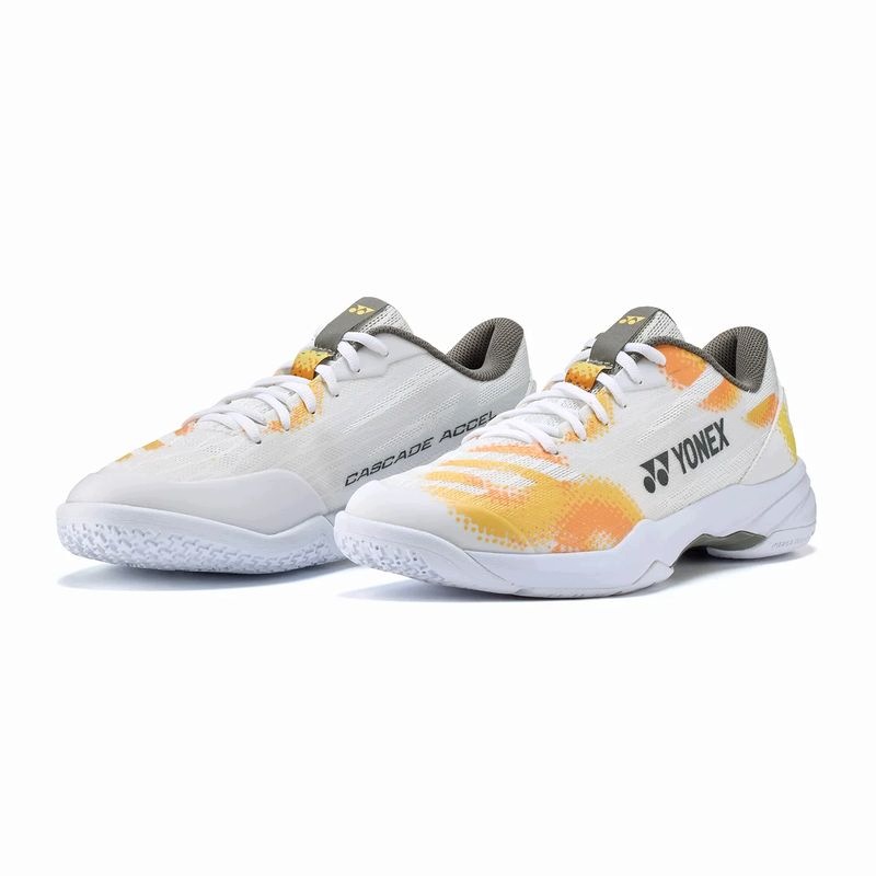 Pánské squashové boty na badminton Yonex Pc Cascade Accel 2 Wh/Or 44,5