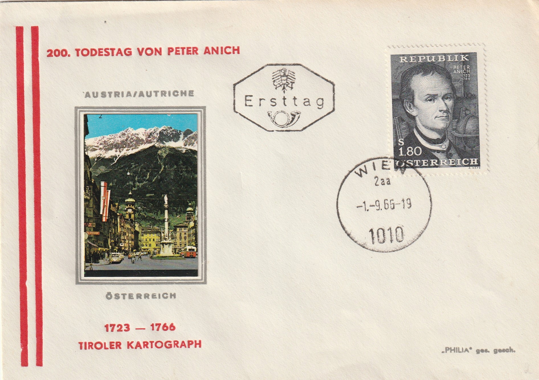 A 703. Austria - FDC 1966.rok