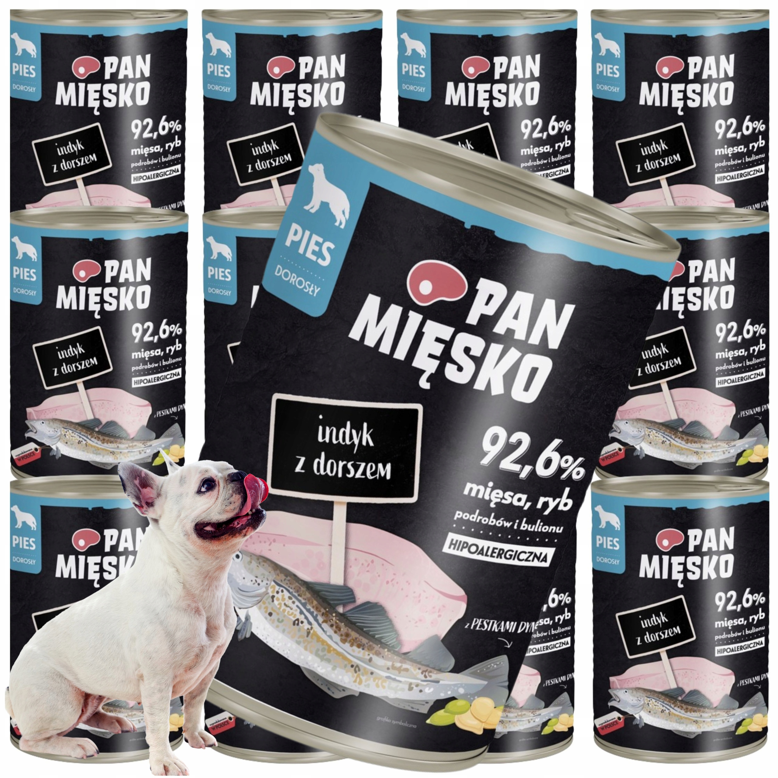 Vlhké krmivo pro psy Krůta s treskou Pan Mięsko, hypoalergenní, prémiové, 400 g