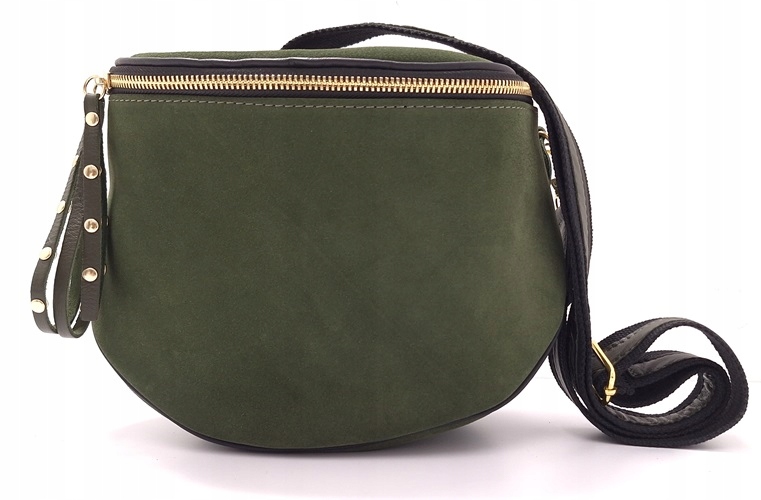 Zelená kabelka Přes Rameno Ledvinka Semišová