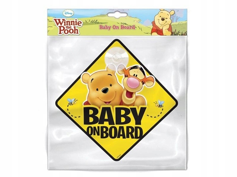 Tabliczka do samochodu Seven Baby on Board żółta Kubuś Marka Seven