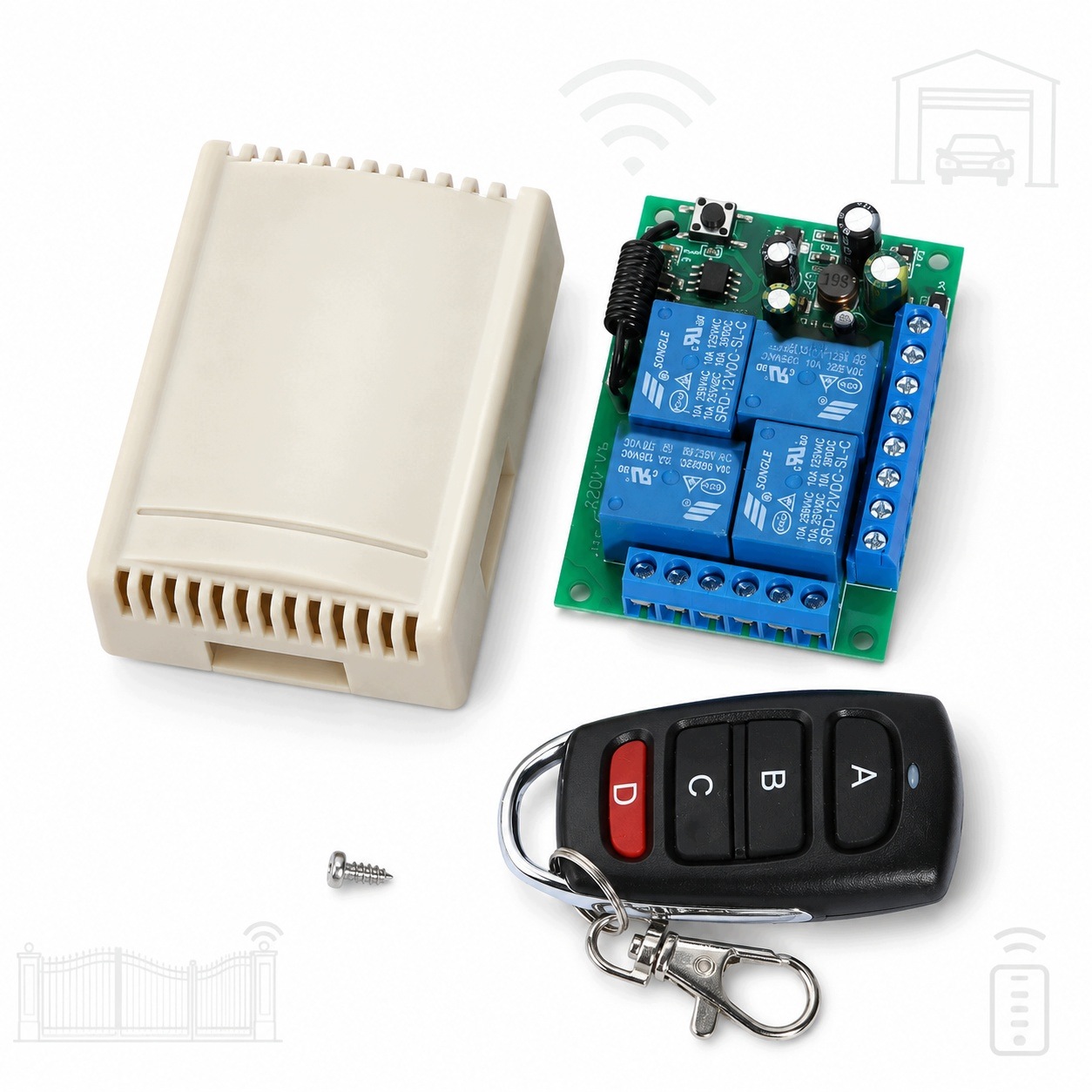 Moduł Przekaźnika AC85 265V 433.92MHz do Drzwi Elektrycznych Domu