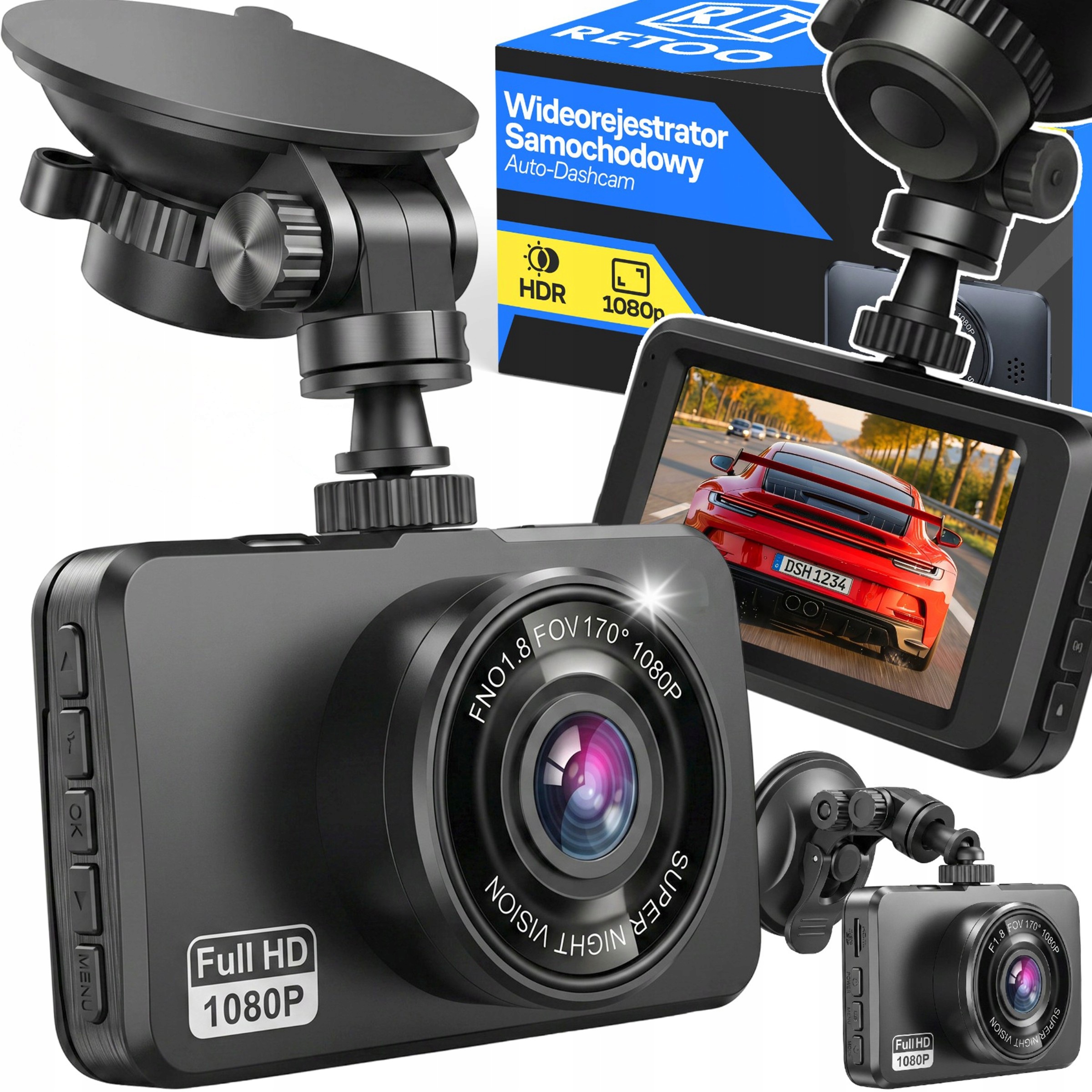 Wideorejestrator Samochodowy Kamera Samochodowa Jakość 2K Hdr Qhd Pl Menu