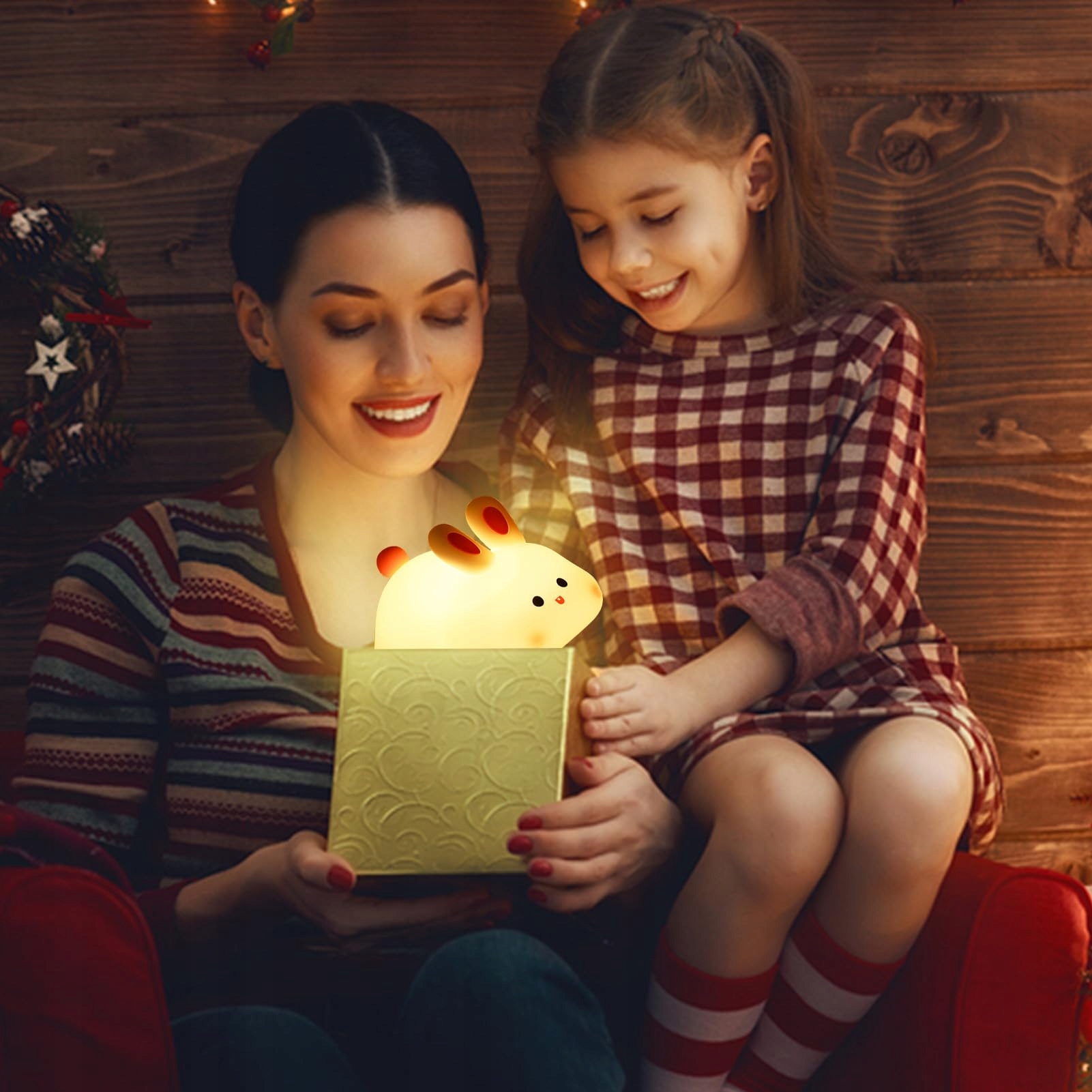 LOVERUIS Lampka Nocna Dla Dzieci Królik Lampka LED Do Pokoju Dziecięcego — miniatura 7