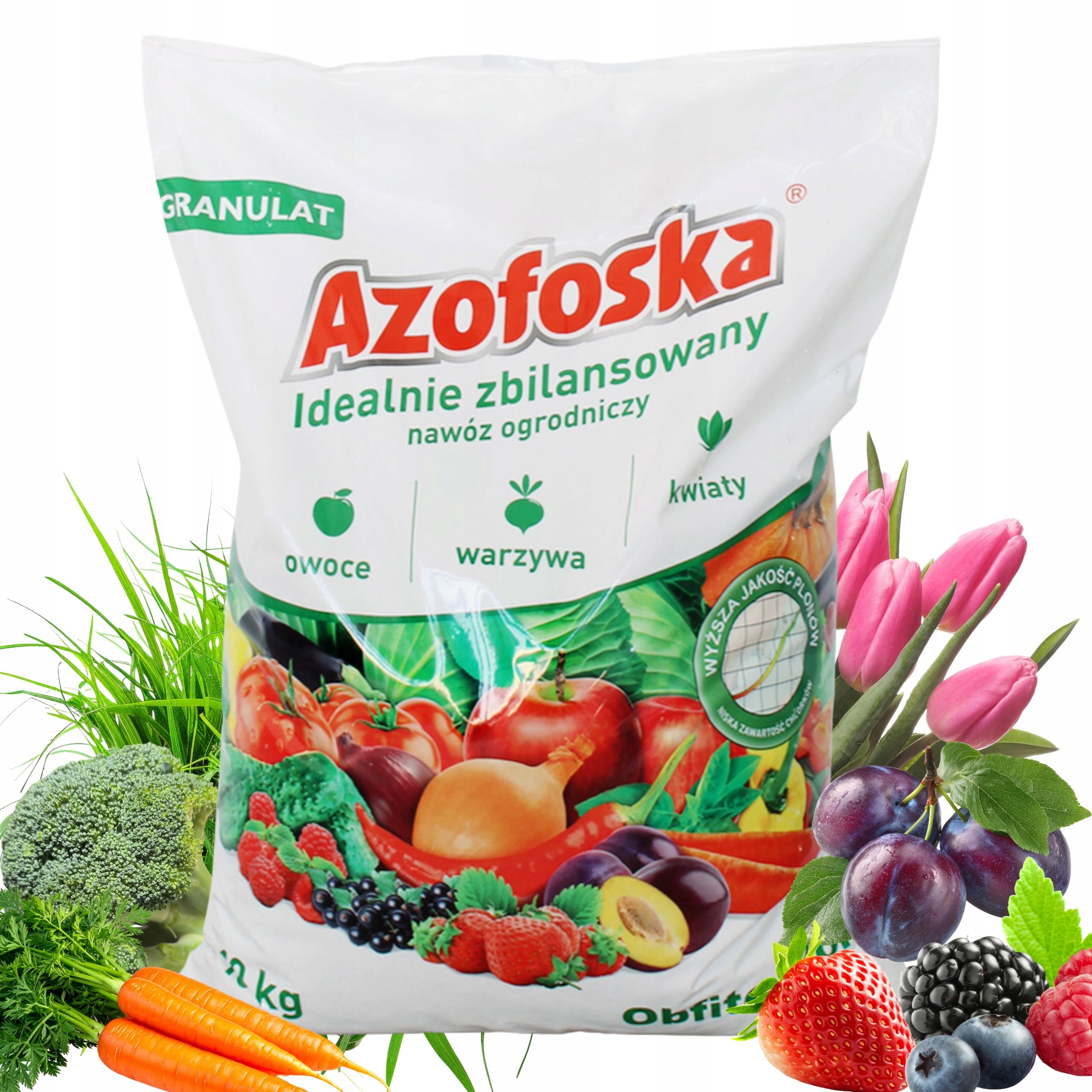 Nawóz uniwersalny Azofoska 10KG granulowany do ogrodu warzyw kwiatów trawy
