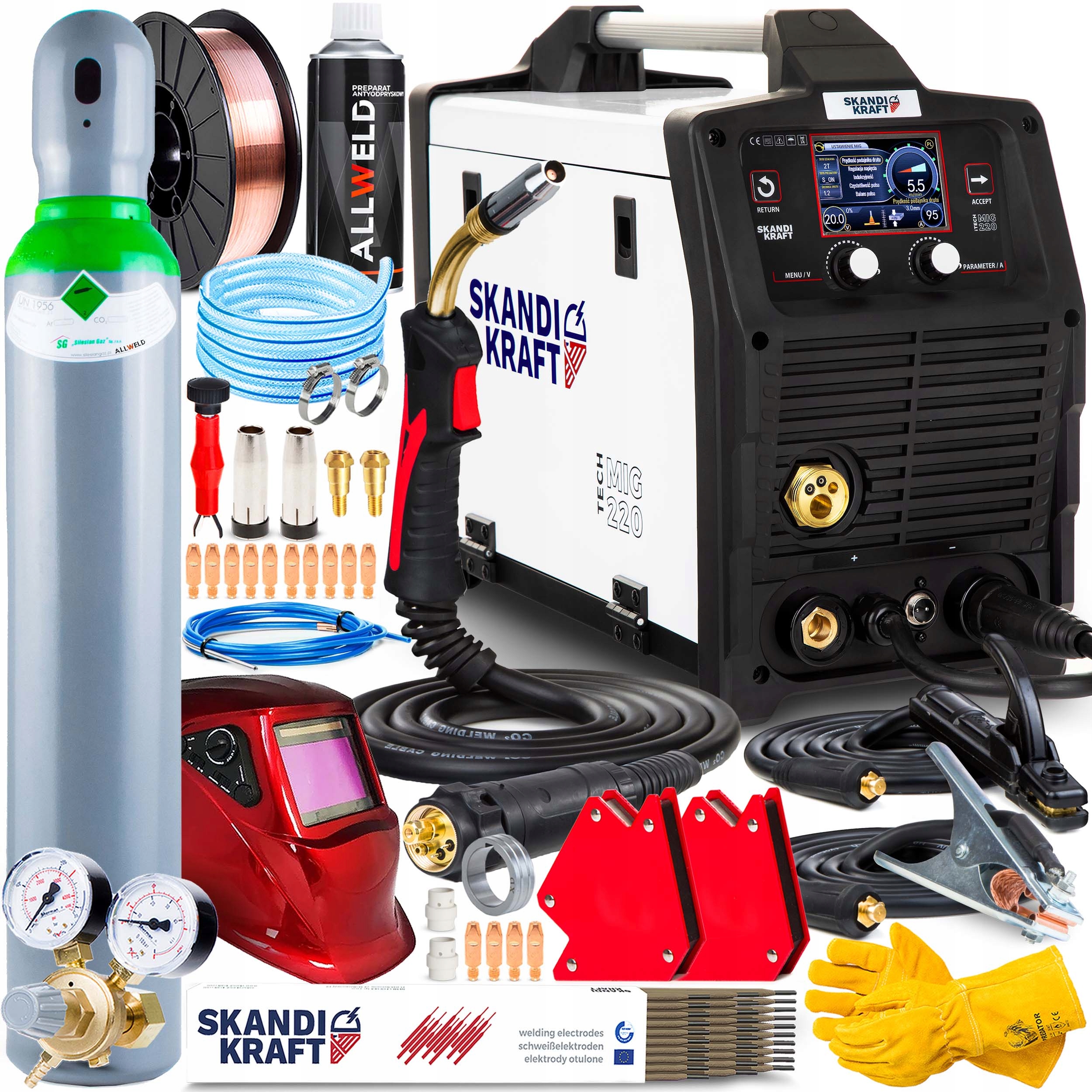 Svářečka Migomat Skandi Kraft Mig 220 Mag Mma Tig 230V 200A Igbt Auto 3V1