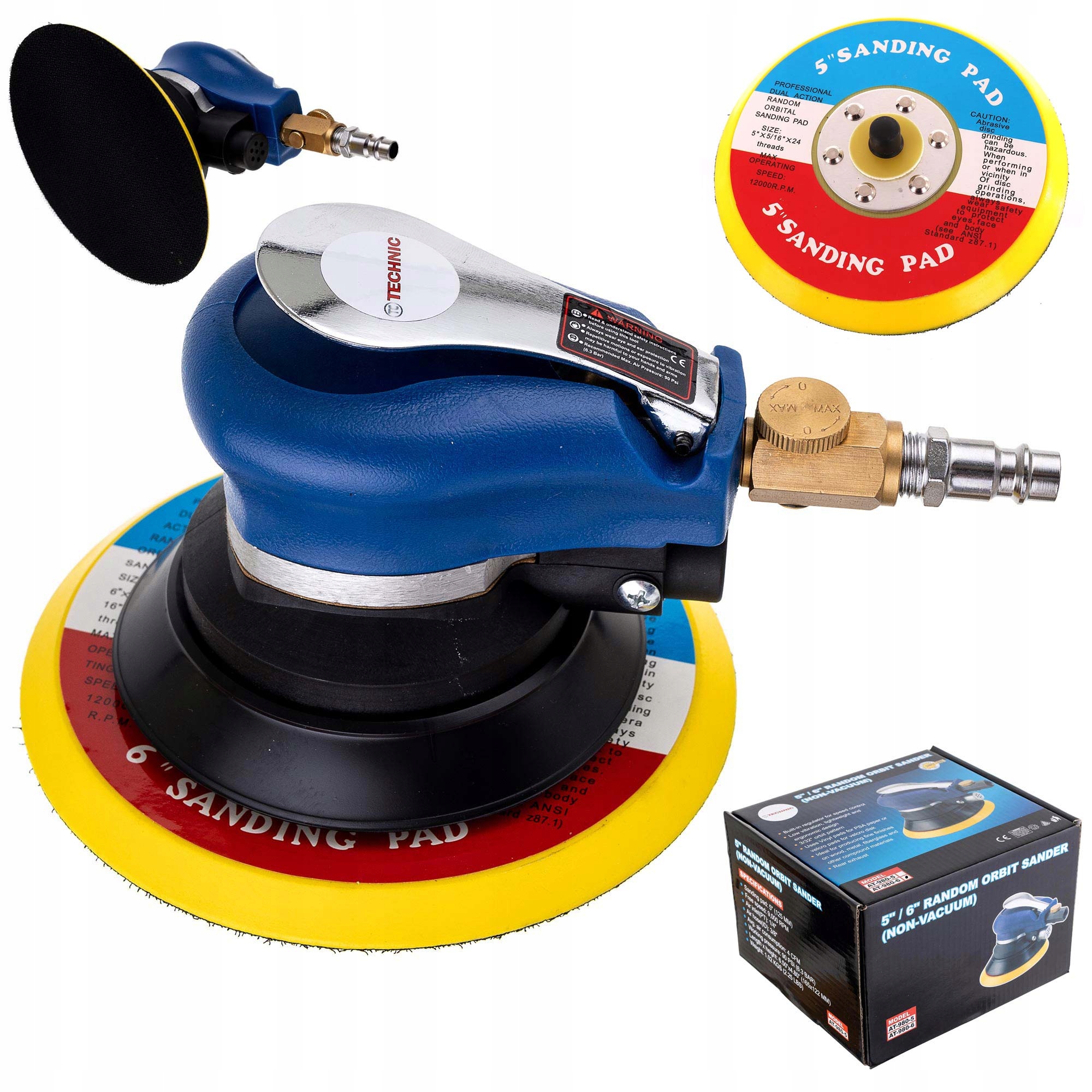 Pneumatická excentrická bruska Pad 150 mm regulace otáček Pad 125 mm