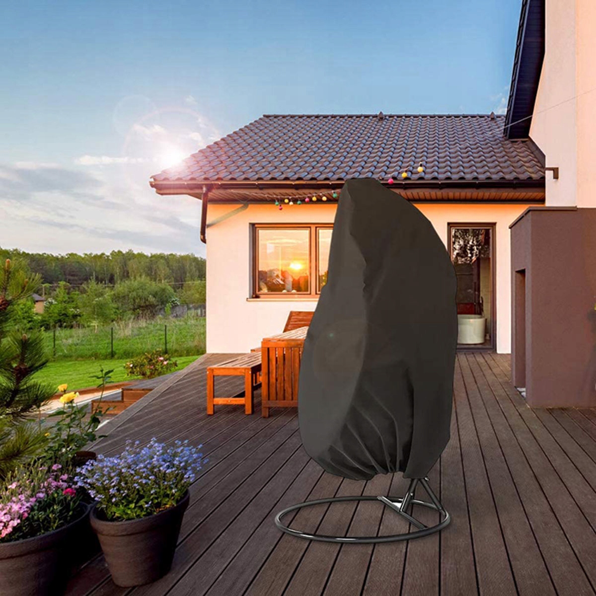 POKROWIEC NA FOTEL WISZĄCY KOKON OCHRONNY FUTERAŁ WODOODPORNY CZARNY AG390D Rodzaj na fotel