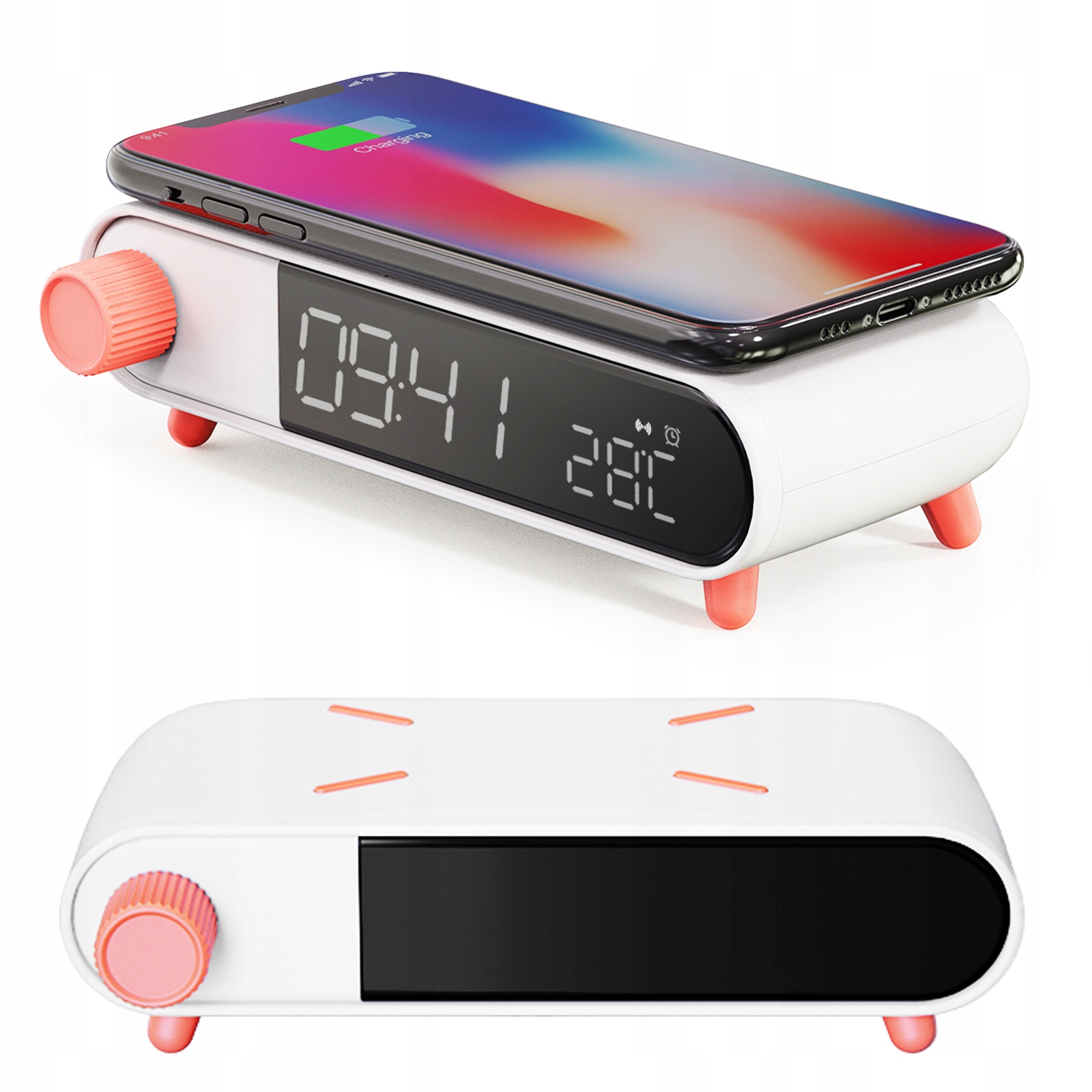 Zegar Budzik Szybka Ładowarka bezprzewodowa 10W QI