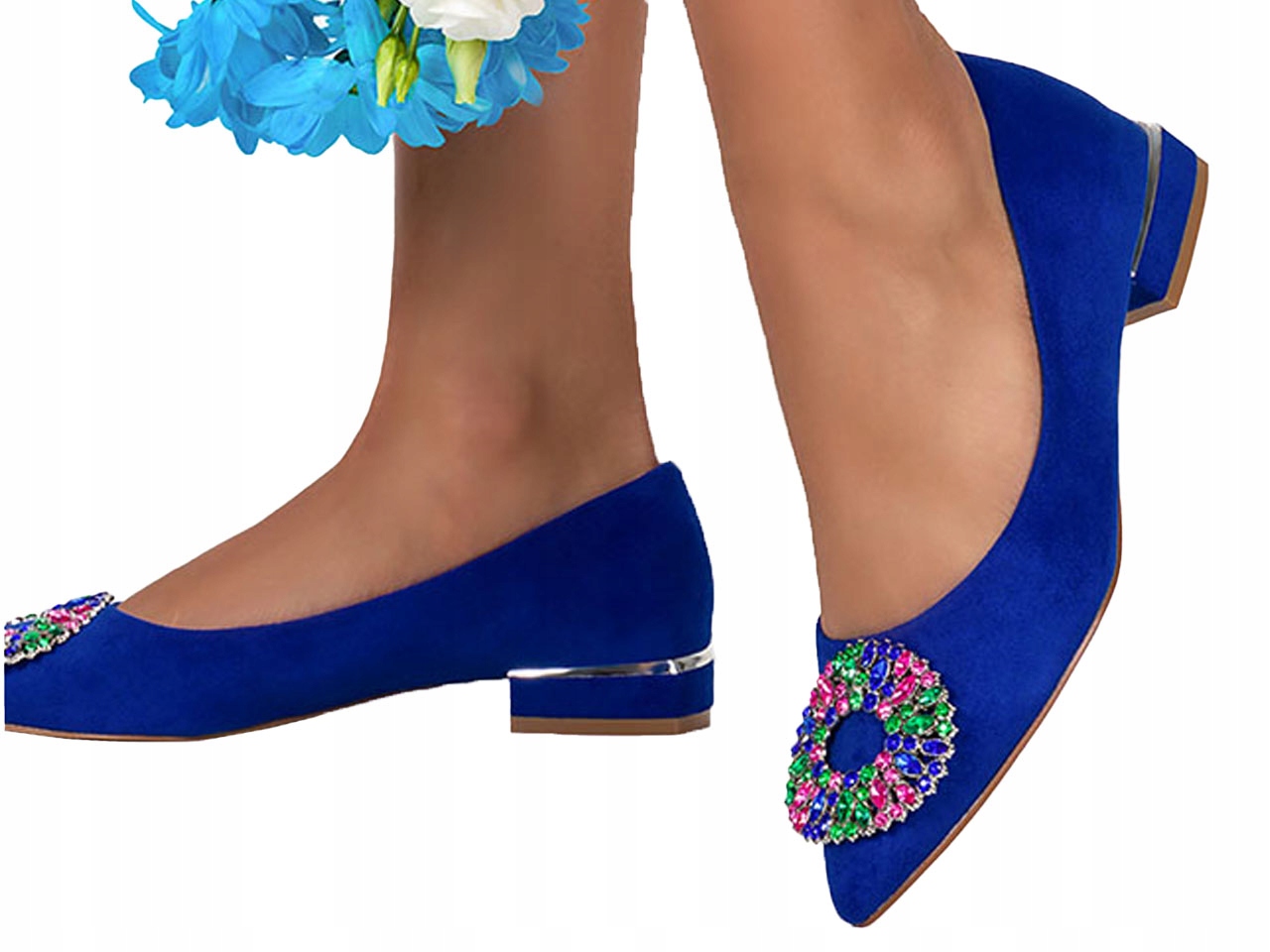 BALERINY DAMSKIE Z OZDOBĄ WKŁADKA SKÓRA LEKKIE 37