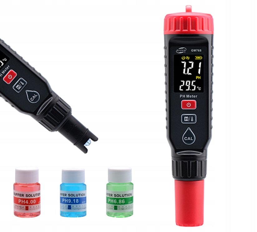 Levně Měřič pH a Teploty 0-14 pH +/- 0,1% LCD Tester Digitální Kyselinoměr Atc