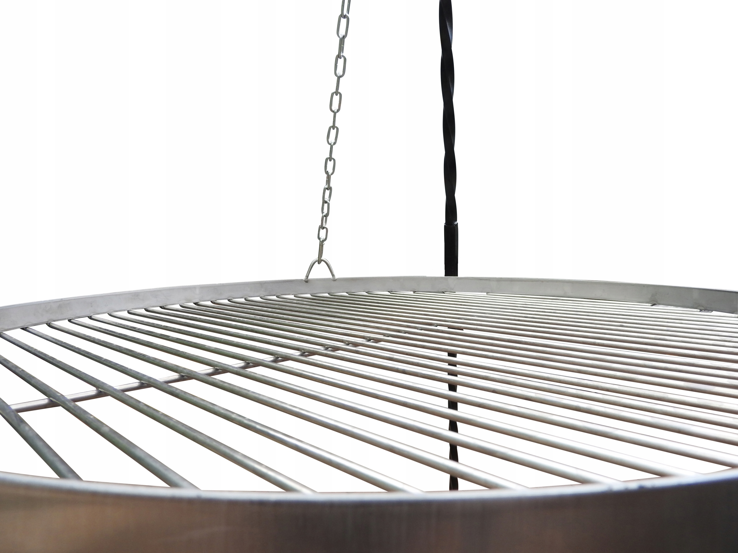 Grill Trójnóg 180 CM Ogniskowy Ogrodowy Ruszt 70 CM Inox Nierdzewny