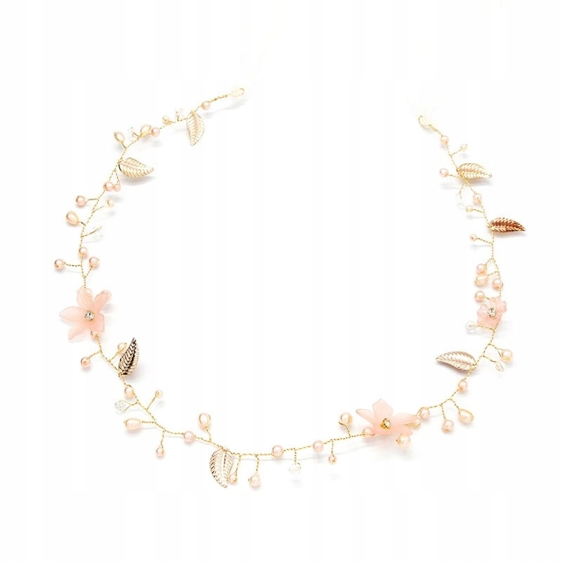 

Opaska na druciku diadem do włosów Ślub perełki