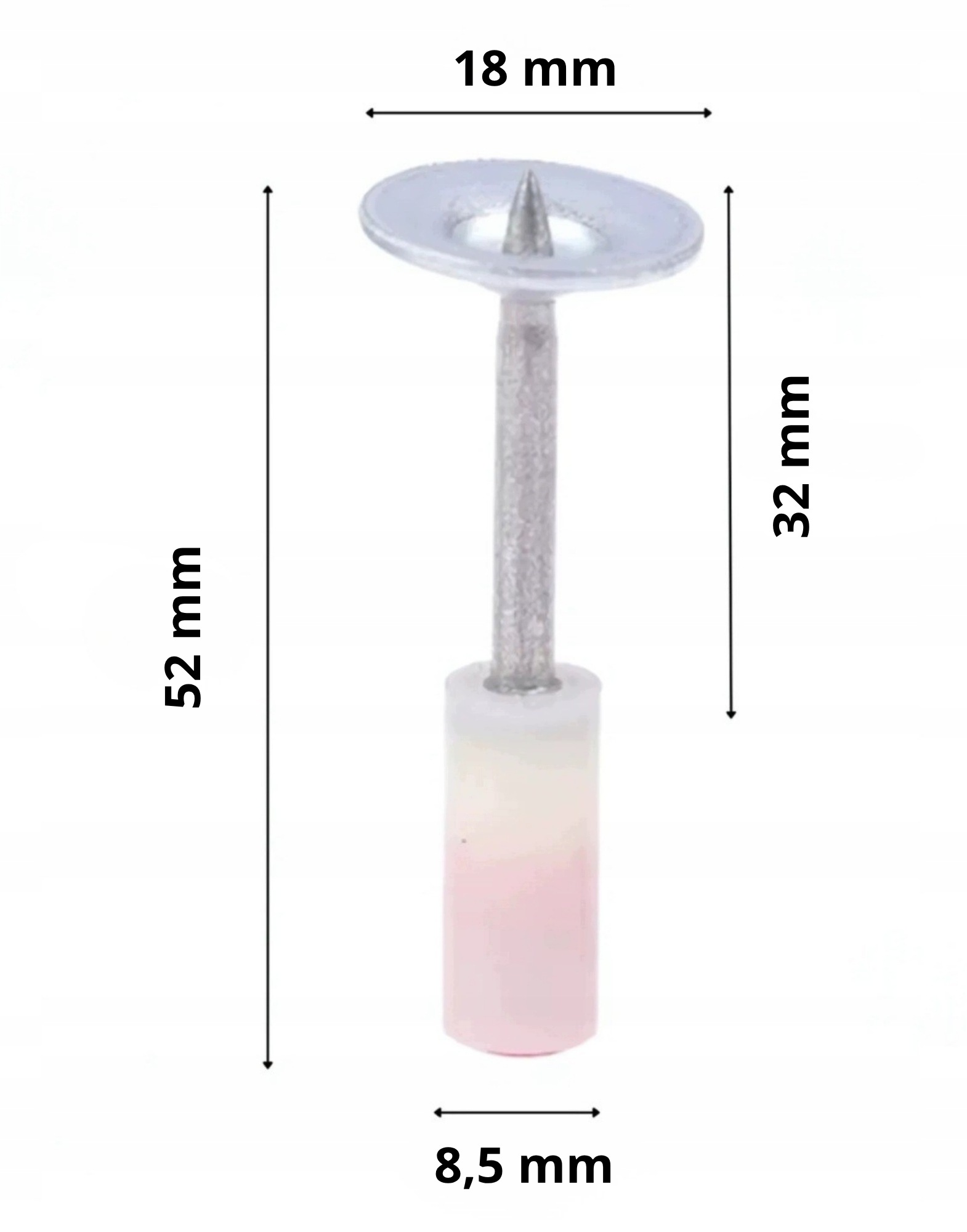 Gwoździe osadcze 52 mm z podkładką, nabój 8,5 mm RegMag – 200 szt. – Specyfikacja