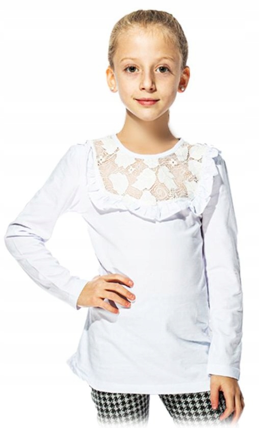 YOUR WORLD BIEL BLUZKA TUNIKA KORONKA 128 J155A Marka bez marki