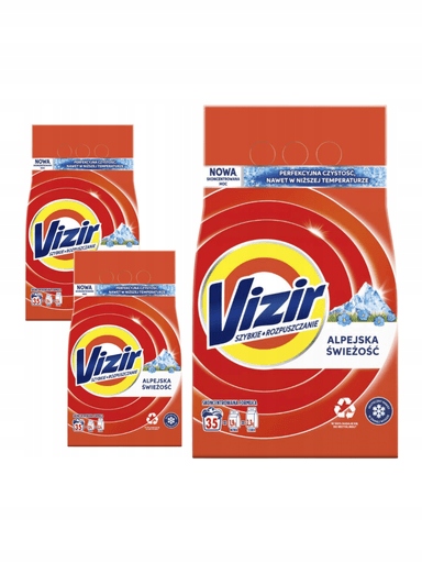 Levně Prášek Vizir Alpine Fresh pro bílé a světlé tkaniny 1,925 kg X3 Sada