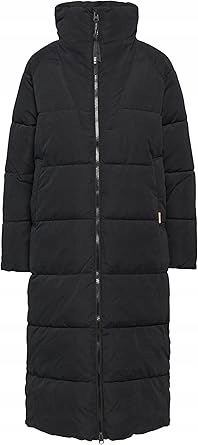 Qs Černá Prošívaná Dlouhá Bunda Se Zipem A Stojáčkem XL J2M