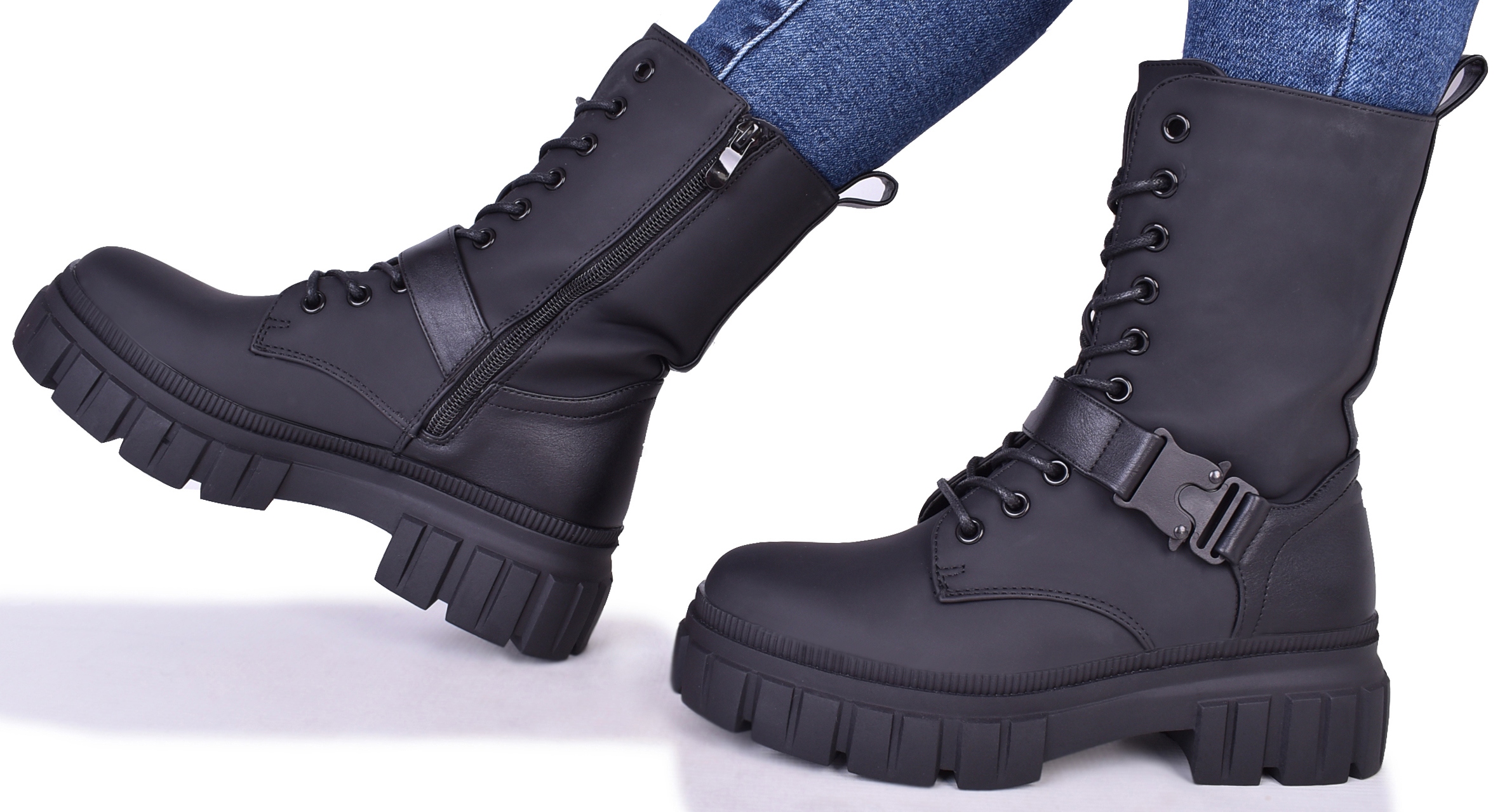 

Glany Damskie Solidne Buty Skórzane Z Klamrą