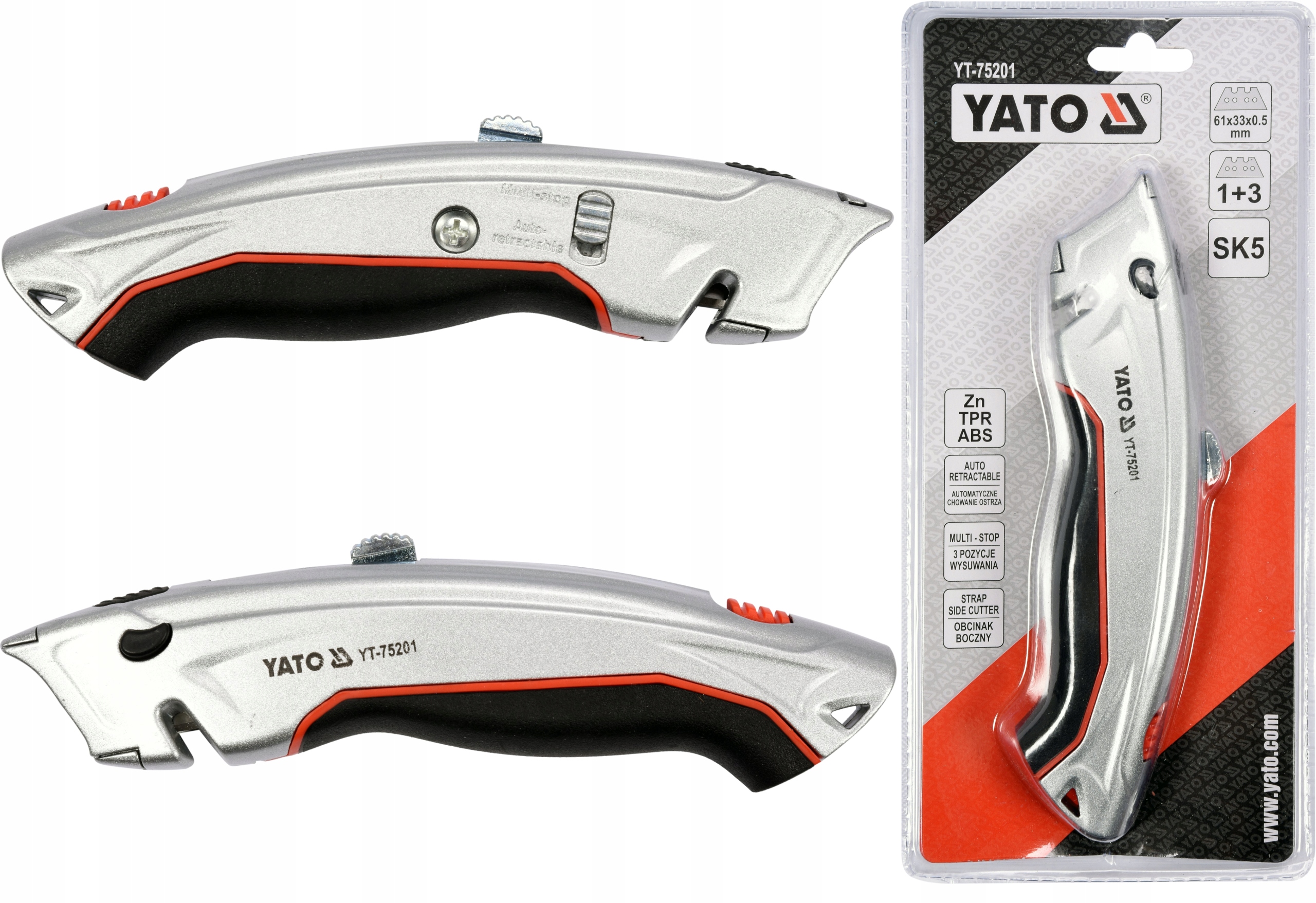 

Yato Nóż Nożyk Z Wysuwanym Ostrzem Trapezowym