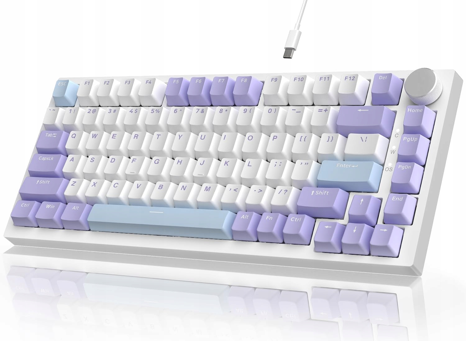 Yindiao AK820 Mechanická klávesnica Rgb (fialová)