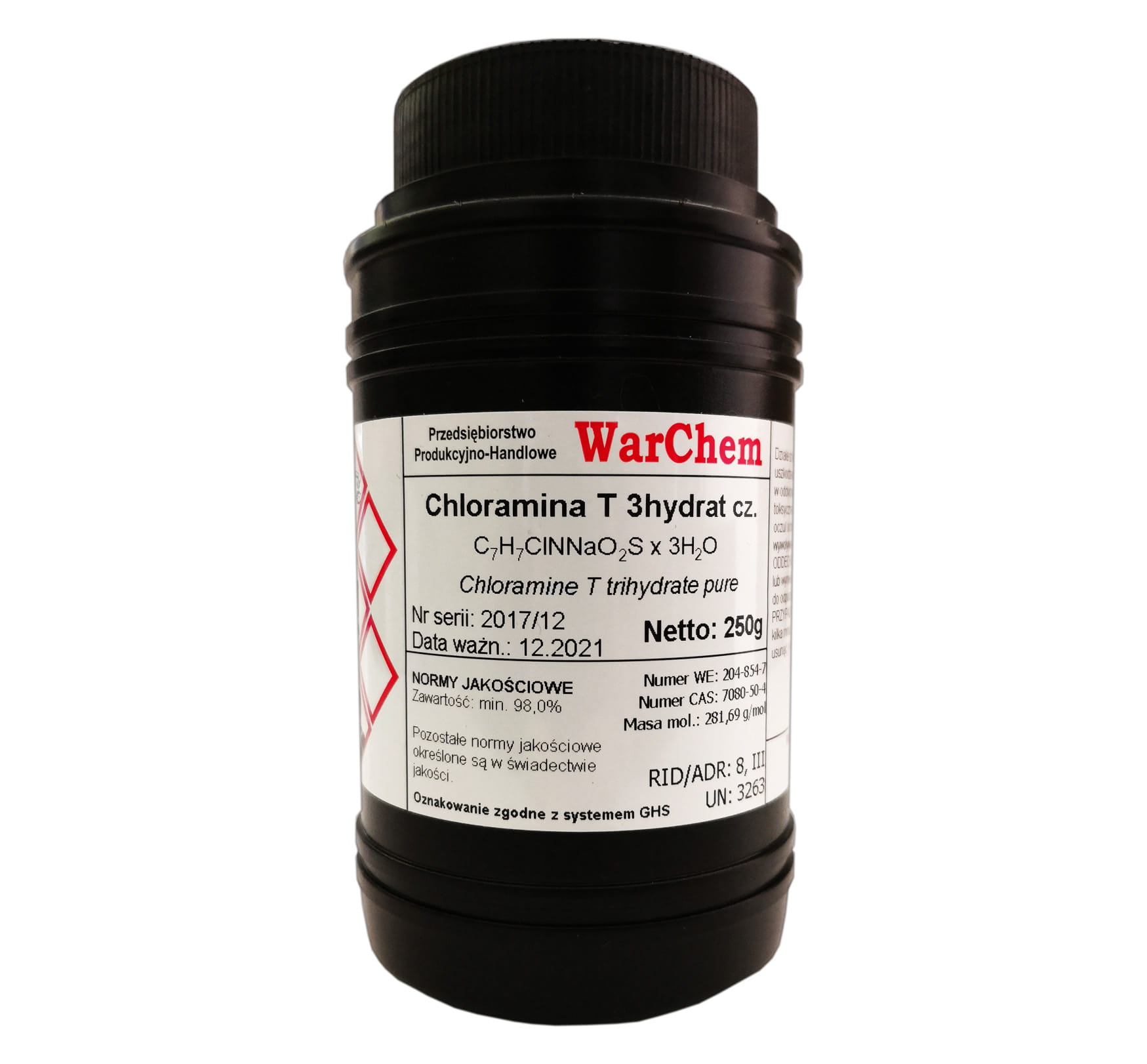

Chloramina T 3hydrat czysta 250g Warchem