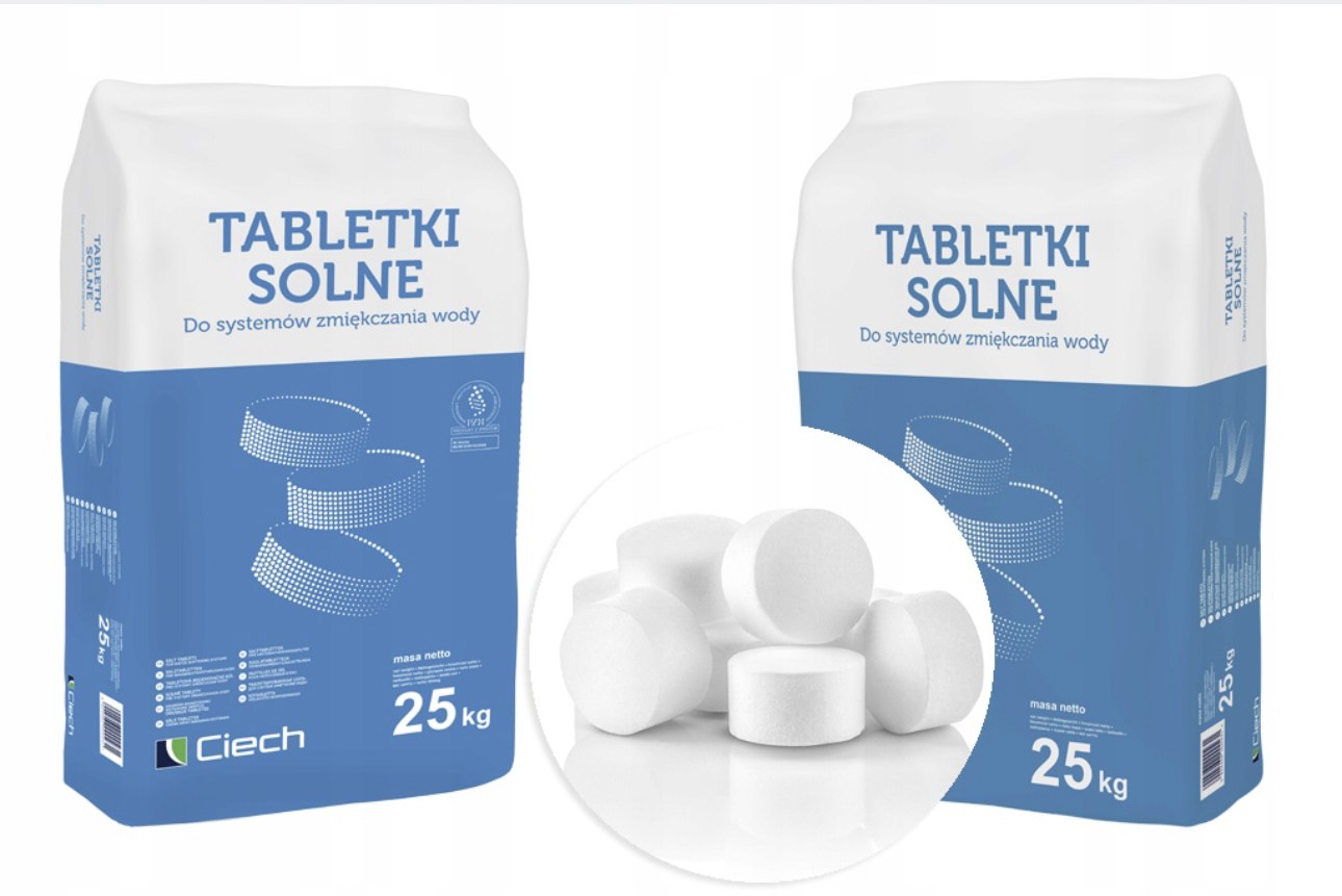 SÓL TABLETKI SOLNE DO ZMIĘKCZACZ WODY 25KG CIECH Pojemność 25 l
