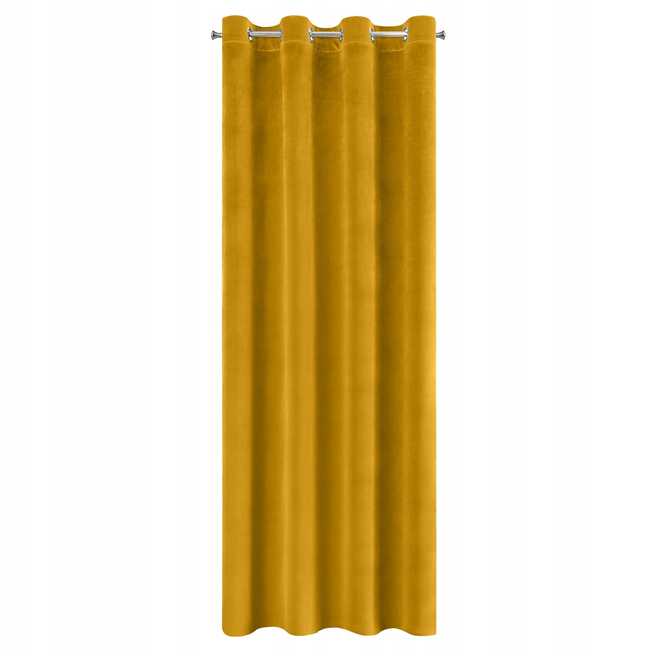 

Musztardowa zasłona modna Velvet przelotki