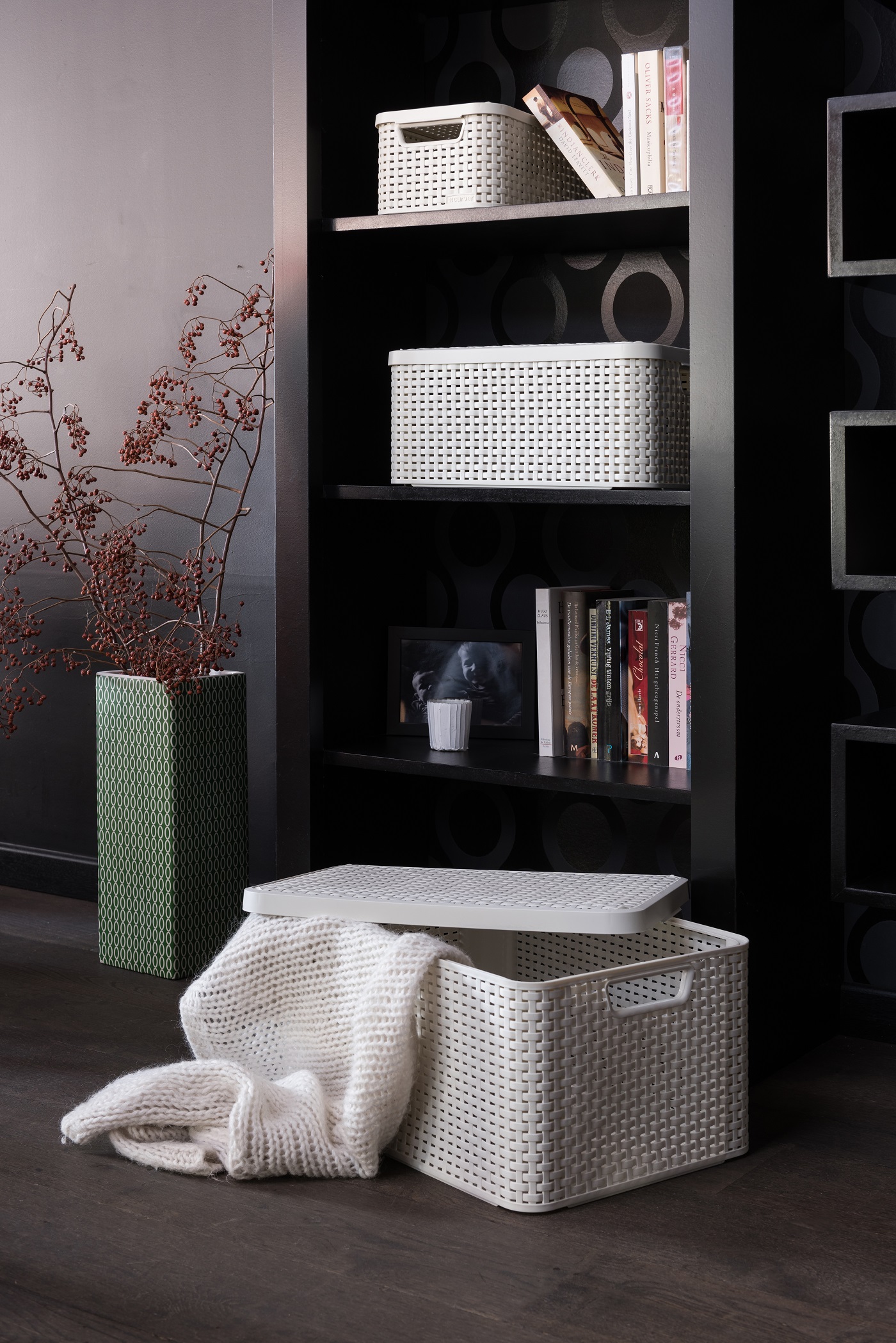 Koszyk, pudełko Rattan Style S z pokrywą CURVER Kod producenta 3253923617023