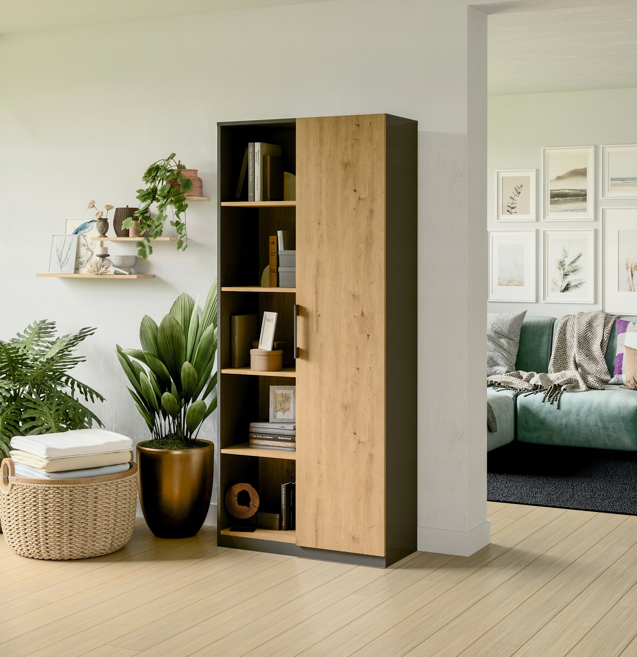 REGAŁ BIUROWY DRZWI RD-80 ANTRACYT DĄB ARTISAN Marka TopEshop