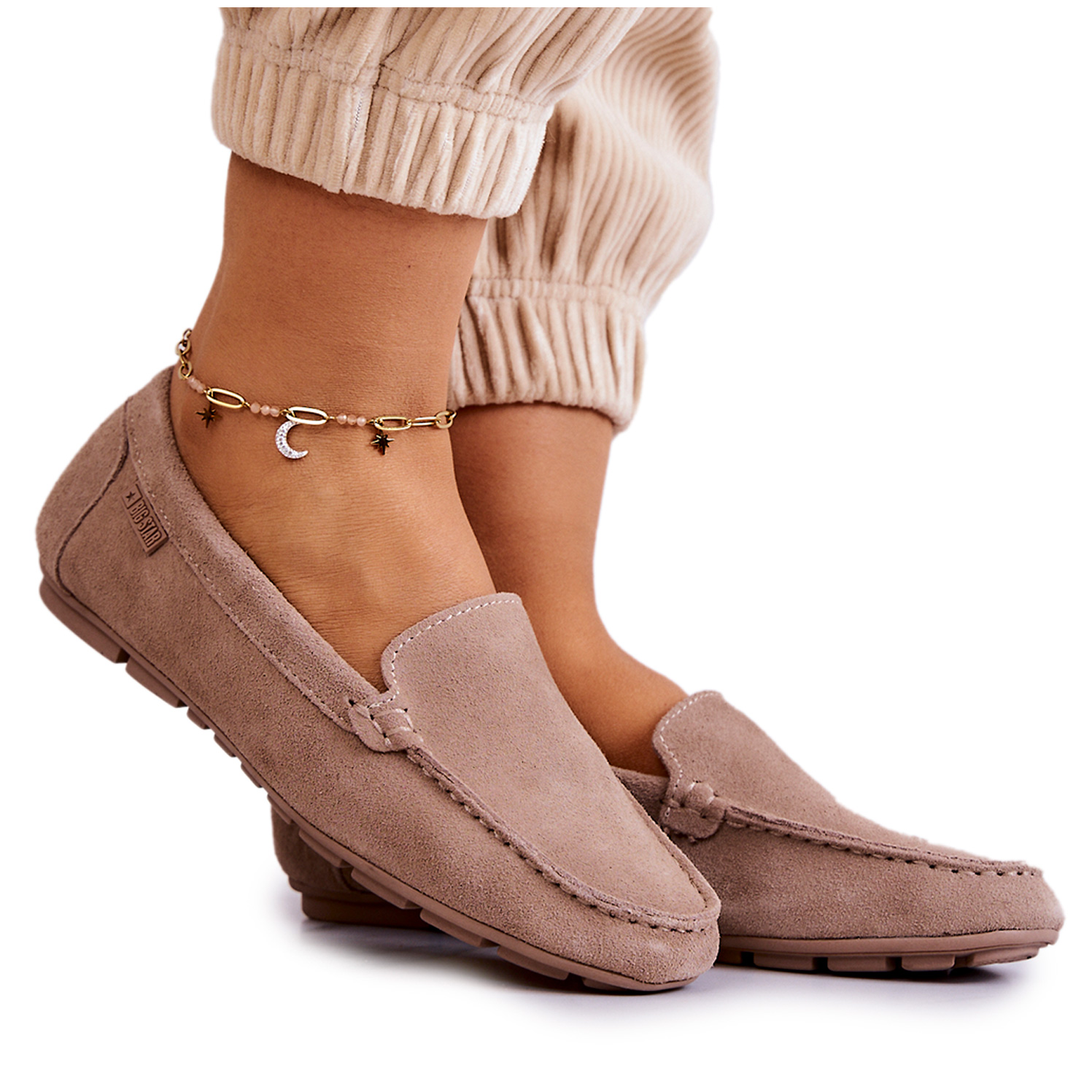 

Skóra Zamsz Mokasyny Big Star JJ274658 Beżowe 39