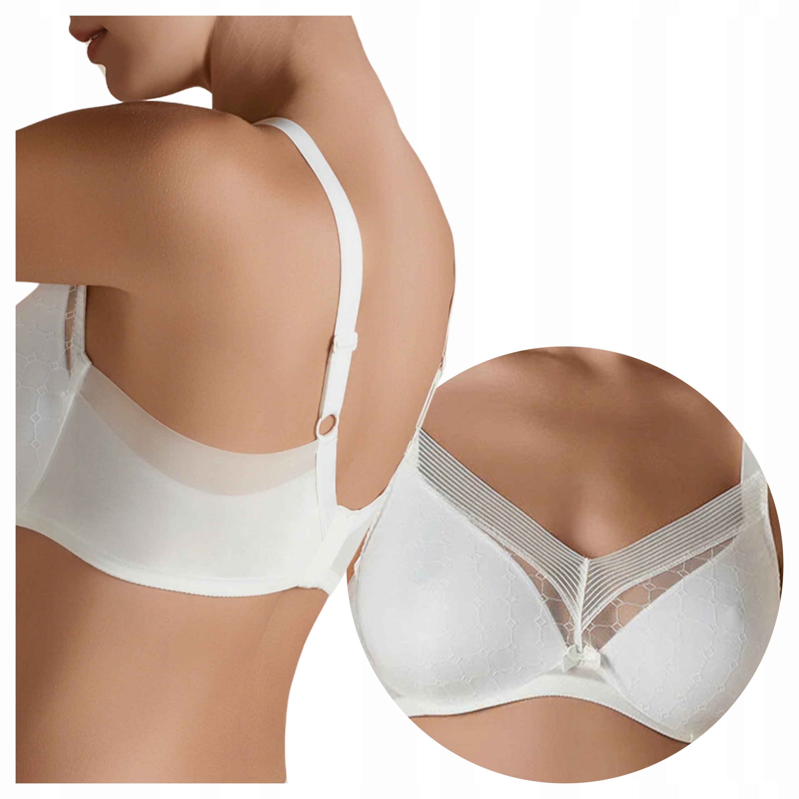 Přiléhavá měkká podprsenka s kosticemi Široké boky Roxana Perla 90D