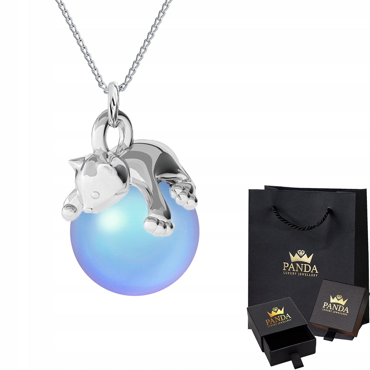 

Naszyjnik Kotki Perła Swarovski Srebro 925 Prezent