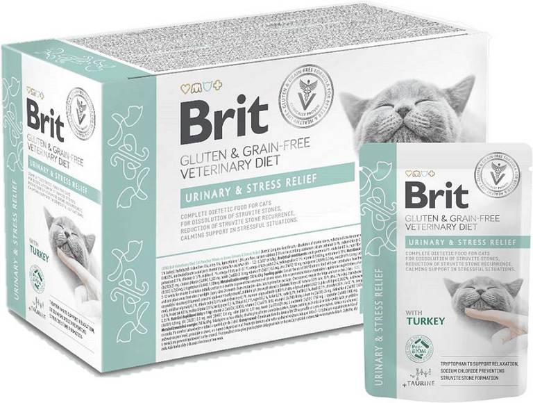 Brit Veterinary Diet Cat Urinary Stress Relief Turkey z indykiem 12x85g