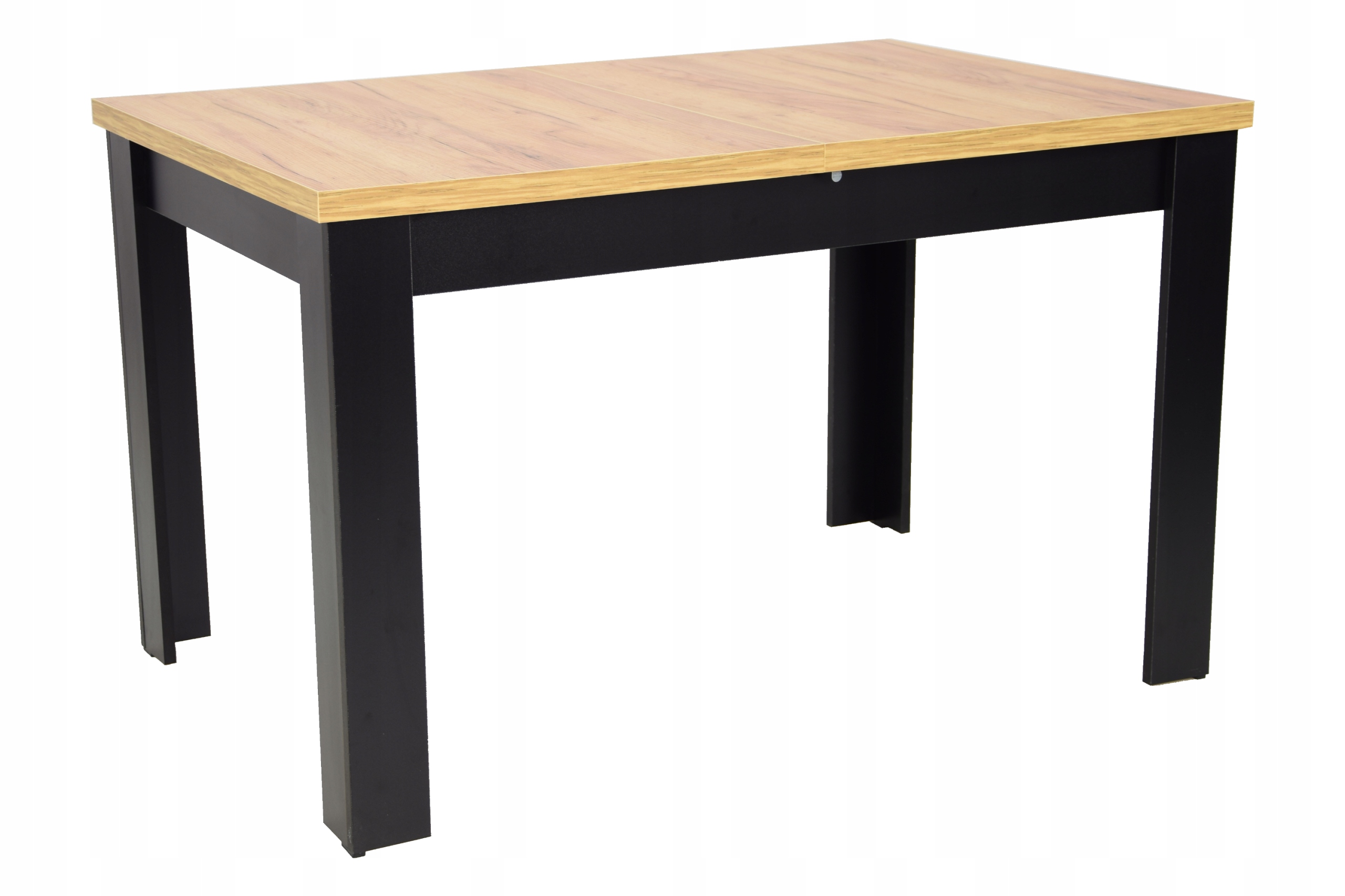 Rozkładany stół czarny blat kraft+6 krzeseł czarne Szerokość siedziska 47 cm