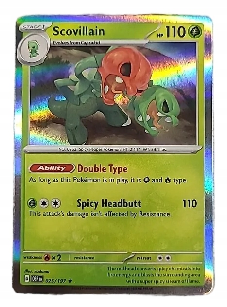 Karta Pokemon Tcg Scovillain (025/197) Holo